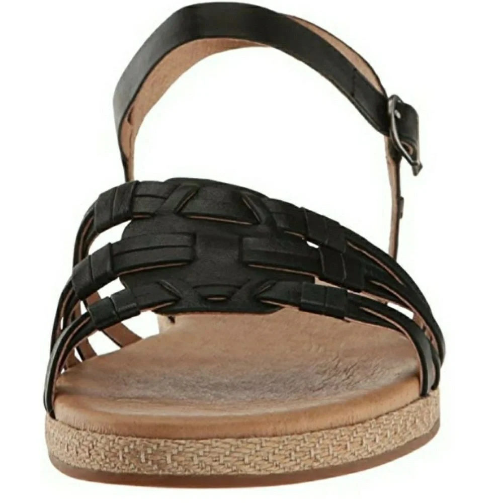 UGG Black Leather Strappy Ankle Sandals Size 11: GOOD CONDITION - Picture 6 of 8